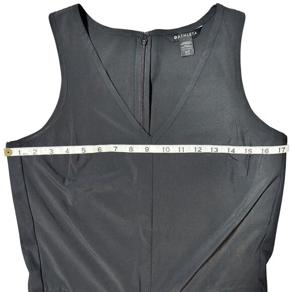 Athleta Black sleeveless jumpsuit outdoors casual stretch comfort size 6P - Picture 6 of 11